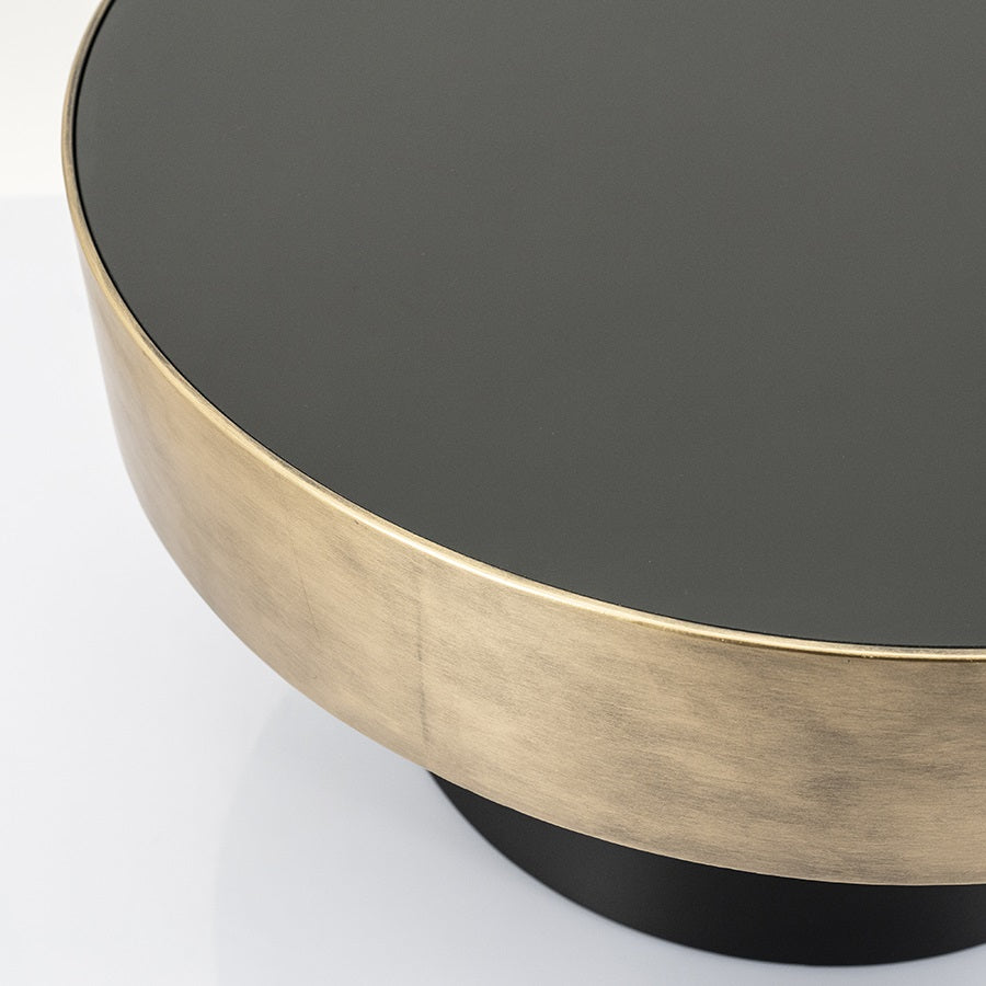 Couchtisch mit schwarzer Glasplatte – Elegante Hotelmöbel für Lobby, Lounge und Suite