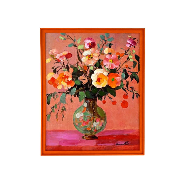 Bild Blumenvase mehrfarbig Acryl auf Leinwand 43x53 cm
