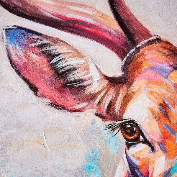 Bild Hirsch, handgemalt Acryl auf Leinwand, 100x100cm