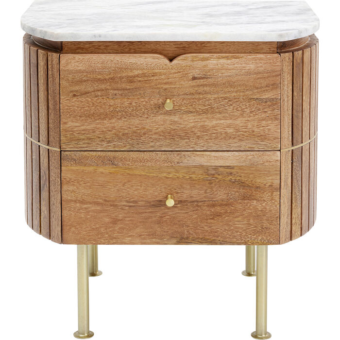 Design-Nachttisch „Giani Marble“ – Zeitlose Eleganz aus Marmor, Holz & Gold