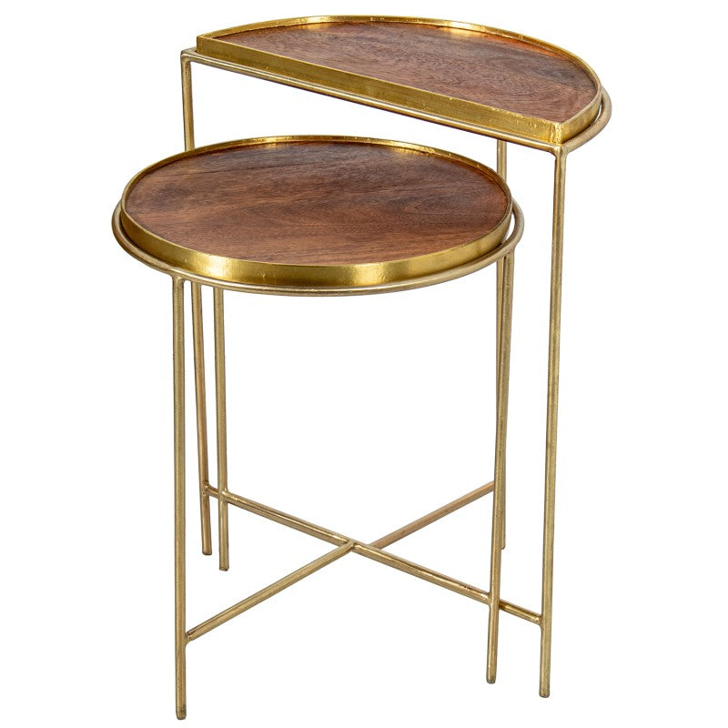 Das 2er-Set Beistelltische vereint modernes Design mit eleganten Materialien und eignet sich perfekt für stilvolle Hotelzimmer
