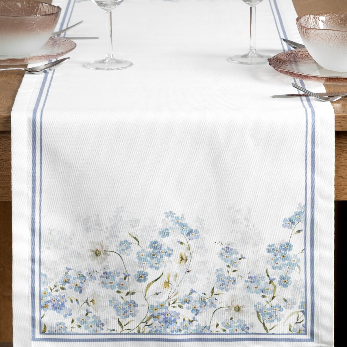 Natur Blaue Tischdecke 90x90 cm | Hotel Interior Shop