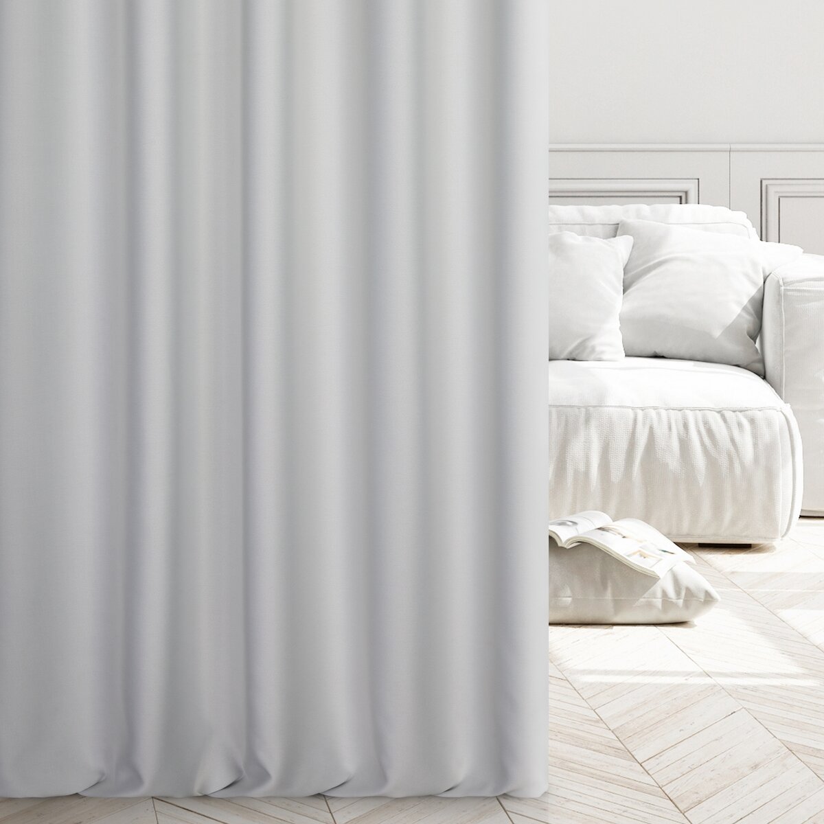 Blackout Vorhang in (Silber) – elegante Verdunkelungsstoffe für Hotels, Schlafzimmer,