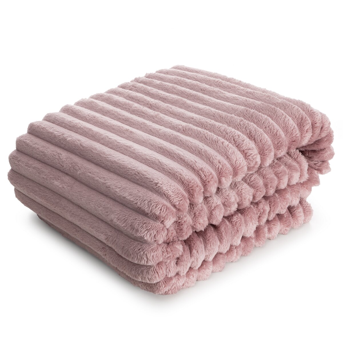 Puderrosa Kuscheldecke 170 x 210 cm – elegante Textilie für Hotels & Interior-Konzepte