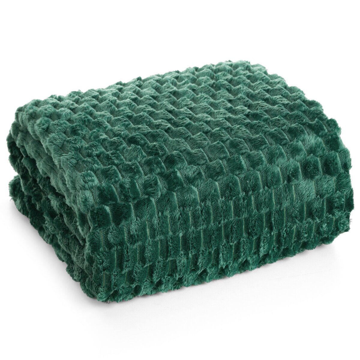 Dunkelgrüne Kuscheldecke 150 x 200 cm – elegante Wohlfühltextilie für Hotels & Interior-Konzepte