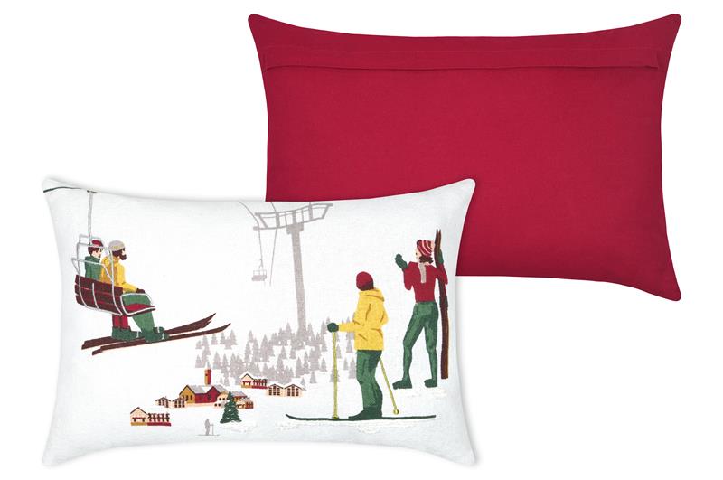 Mehrfarbiges Snow - Ski -Kissen 40 x 60 cm