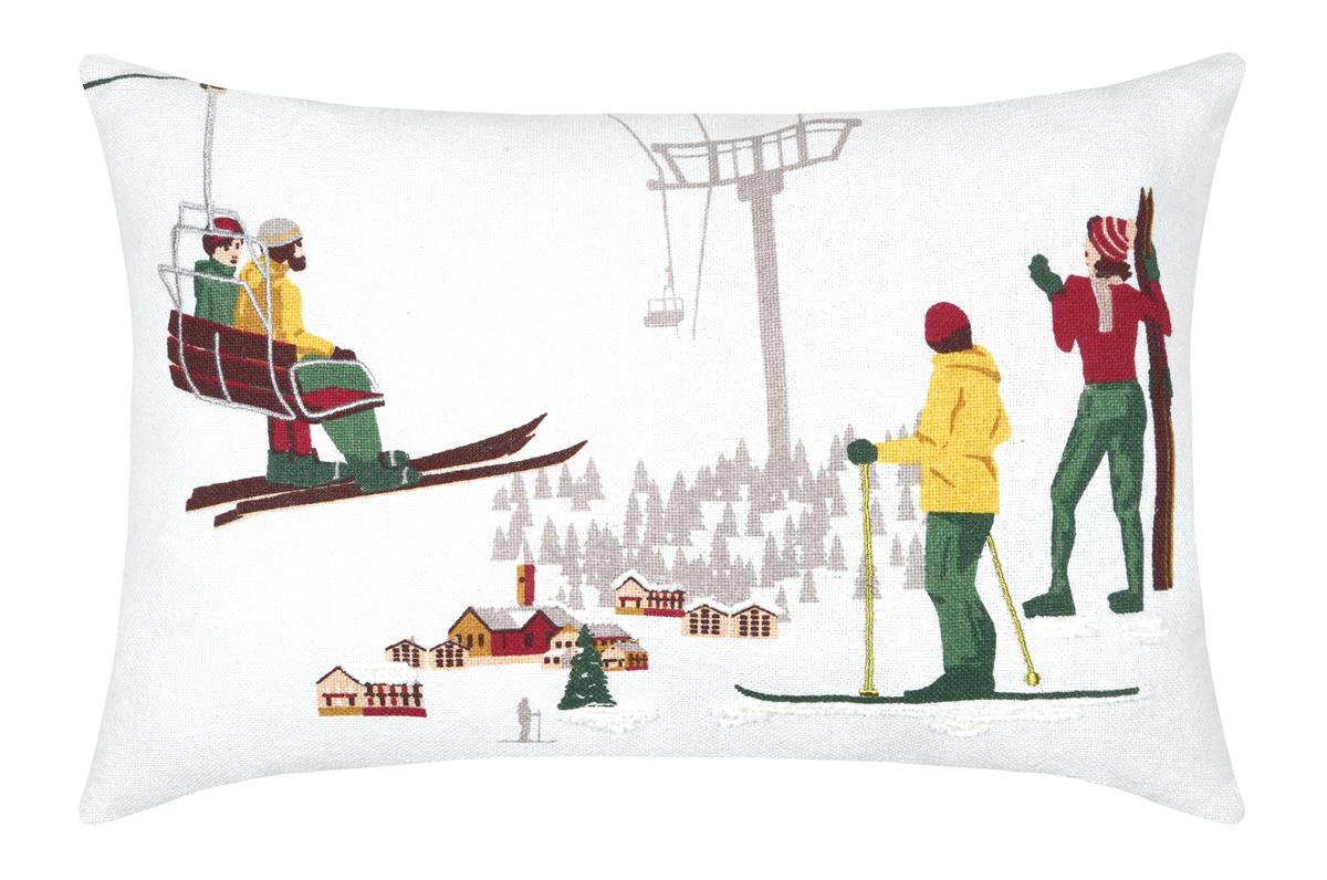 Mehrfarbiges Snow - Ski -Kissen 40 x 60 cm