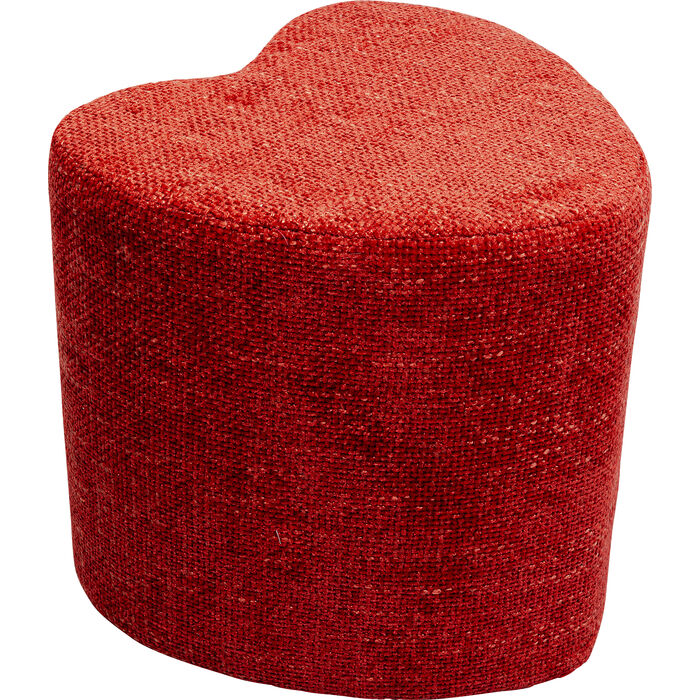 Herzförmiger Design-Hocker – Roter Fußhocker mit Stil & Komfort