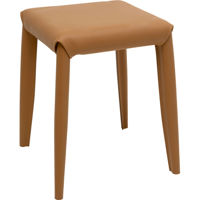 Dieser moderne Design-Hocker in elegantem Honigfarbton