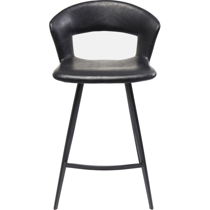 Barhocker „Black Curve Elegance“ – minimalistischer Luxus in tiefem Schwarz