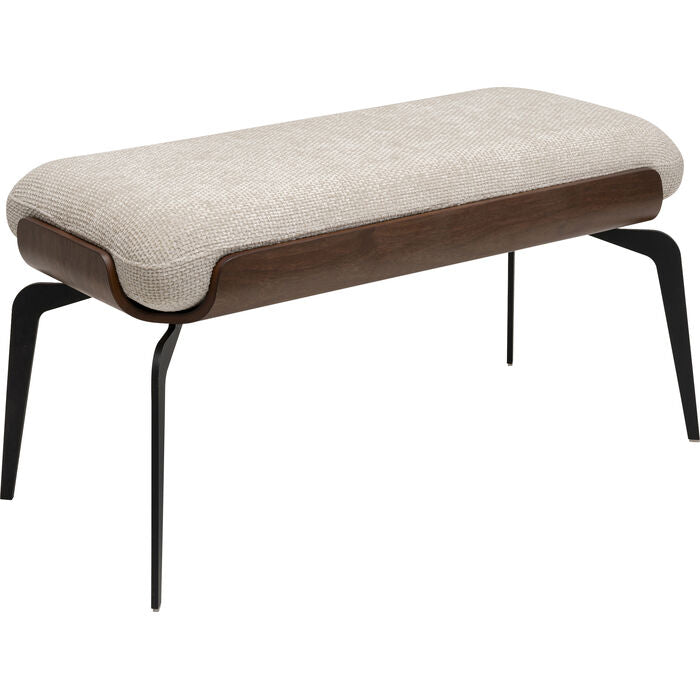 Slimara Nature Bench – Schmale Designbank in Beige & Schwarz