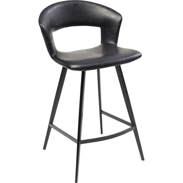 Barhocker „Black Curve Elegance“ – minimalistischer Luxus in tiefem Schwarz