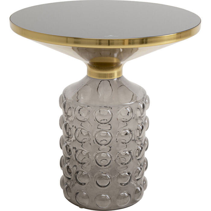 Art Glass Table – Skulpturaler Beistelltisch in Grau, Schwarz & Gold