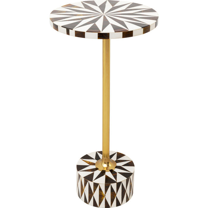 Design-Beistelltisch „Golden Salino“ – Exklusiver Wohnzimmertisch in Intarsienoptik
