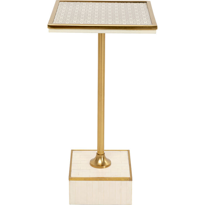 Design-Beistelltisch „White Elegance“ – Zeitlose Leichtigkeit in Weiß & Gold