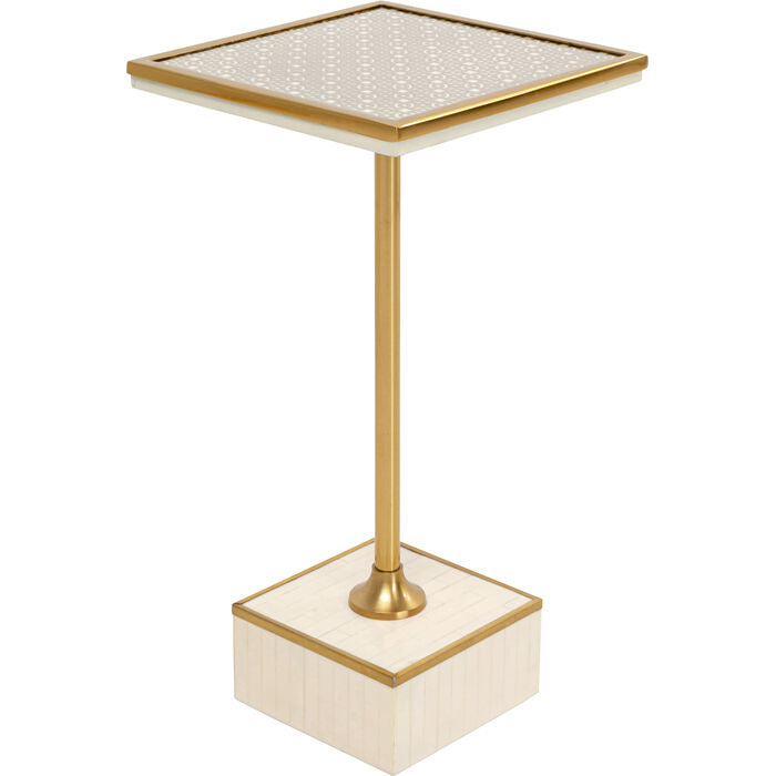 Design-Beistelltisch „White Elegance“ – Zeitlose Leichtigkeit in Weiß & Gold
