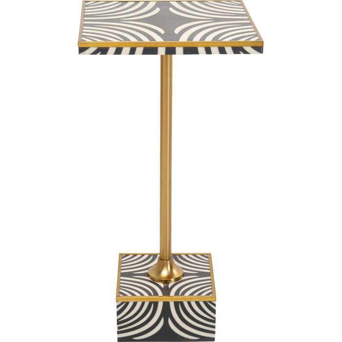 Design-Beistelltisch „Zebra Glam“ – Ausdrucksstarker Jungle Chic in Schwarz, Weiß & Gold