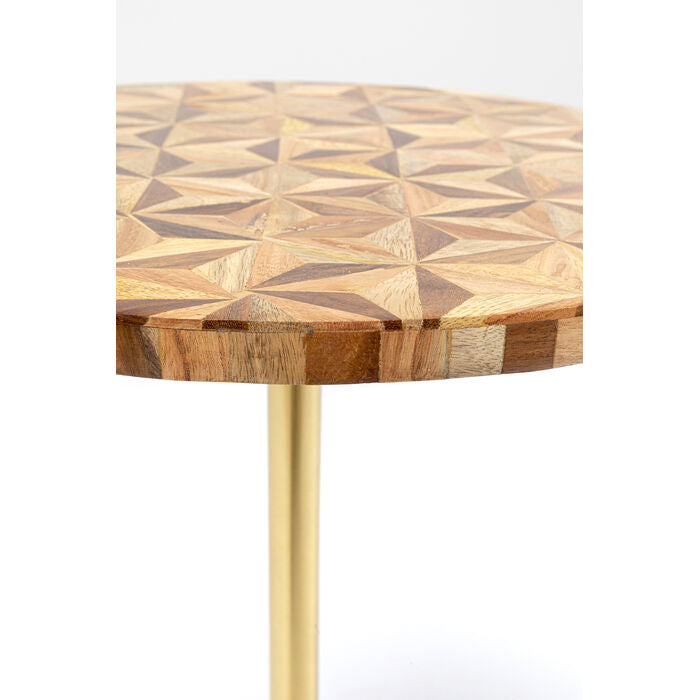 Design-Beistelltisch „Lucky Gold“ – Exklusive Intarsienoptik in Braun & Gold