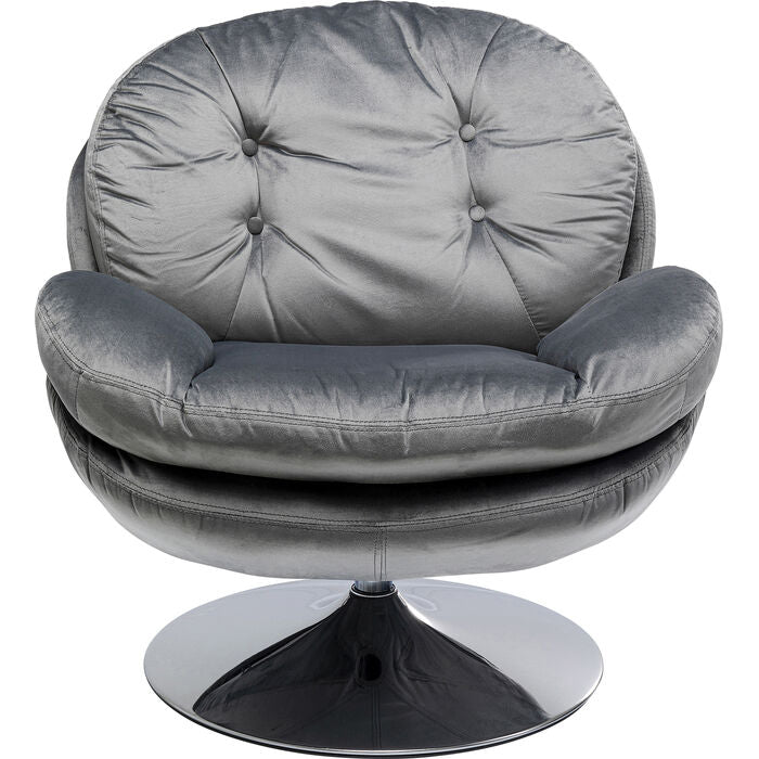 Drehsessel „Lora Babe Glossy360“ – luxuriöser Samt-Sessel im Retro-Design