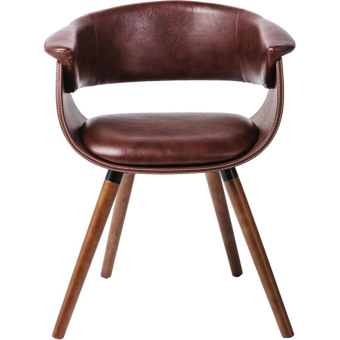 Designstuhl „Vintage Curve Brown“ – luxuriöser Retro-Charme für stilvolle Interiors