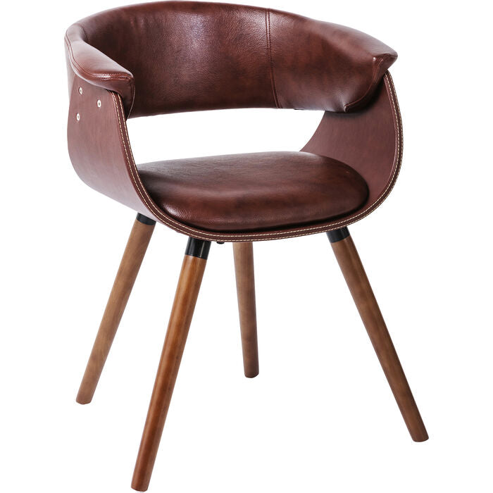 Designstuhl „Vintage Curve Brown“ – luxuriöser Retro-Charme für stilvolle Interiors