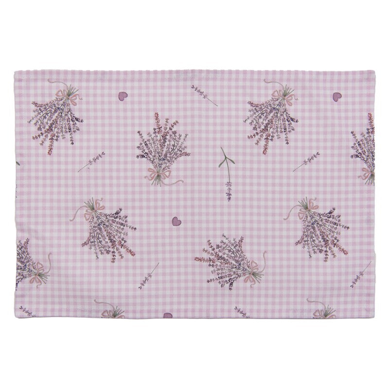 Hotel Interior Platzsets 6er-Set, 48 x 33 cm, Weiß-Lila, Baumwolle, LavendelMuster