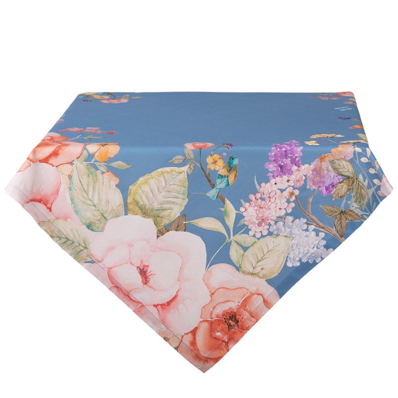Tischdecke mit Blumenmuster 100 x 100 cm – Hotels & GastronomieHotel Onlineshop Tischdecke aus hochwertiger Baumwolle in Blau mit floralem Muster