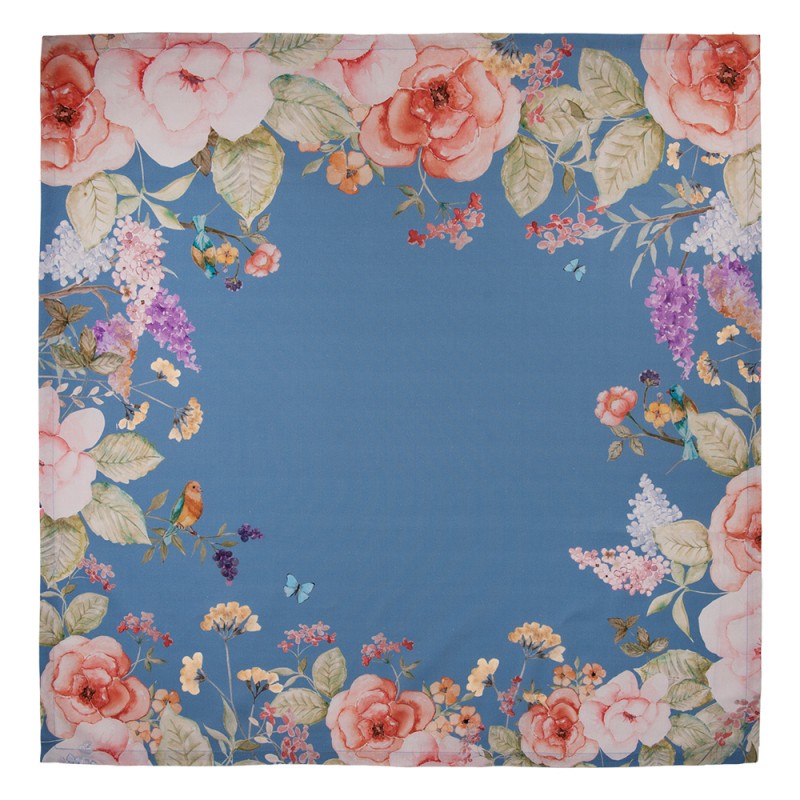 Tischdecke mit Blumenmuster 100 x 100 cm – Hotels & GastronomieHotel Onlineshop Tischdecke aus hochwertiger Baumwolle in Blau mit floralem Muster