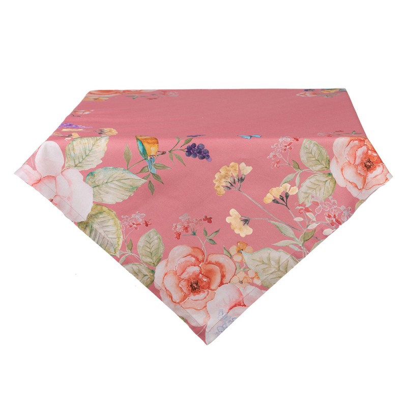 Rosa Tischdecke aus Baumwolle 100x100 cm für Hotels, Restaurants und stilvolle Tischdekoration. Romantische Tischwäsche für Boutique-Hotels und Gastronomie.