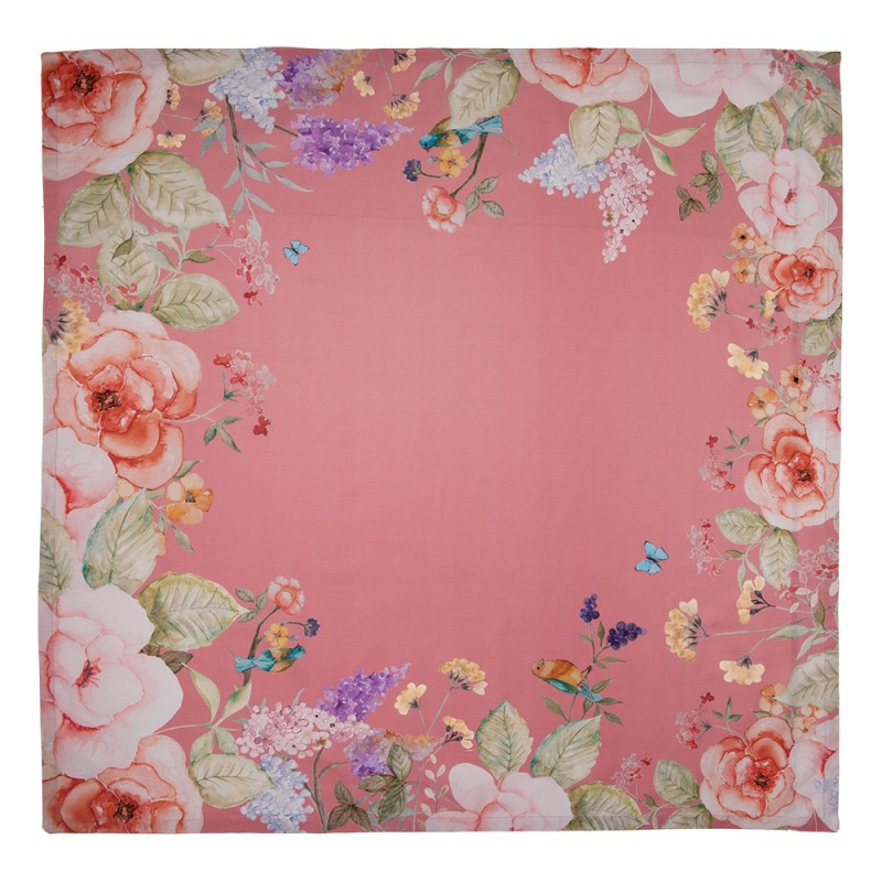 Rosa Tischdecke aus Baumwolle 100x100 cm für Hotels, Restaurants und stilvolle Tischdekoration. Romantische Tischwäsche für Boutique-Hotels und Gastronomie.