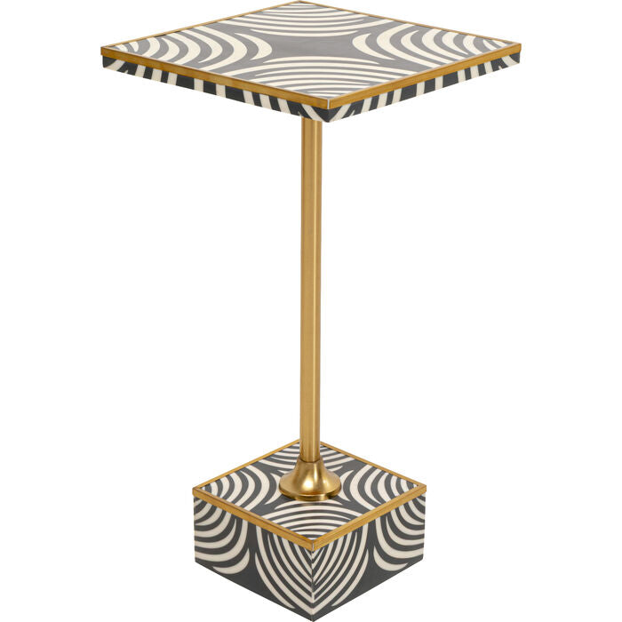 Design-Beistelltisch „Zebra Glam“ – Ausdrucksstarker Jungle Chic in Schwarz, Weiß & Gold