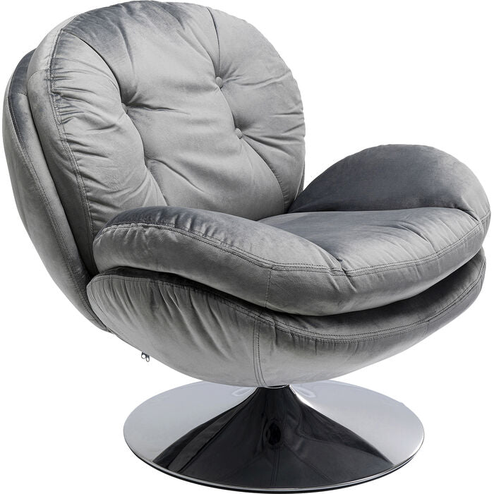 Drehsessel „Lora Babe Glossy360“ – luxuriöser Samt-Sessel im Retro-Design