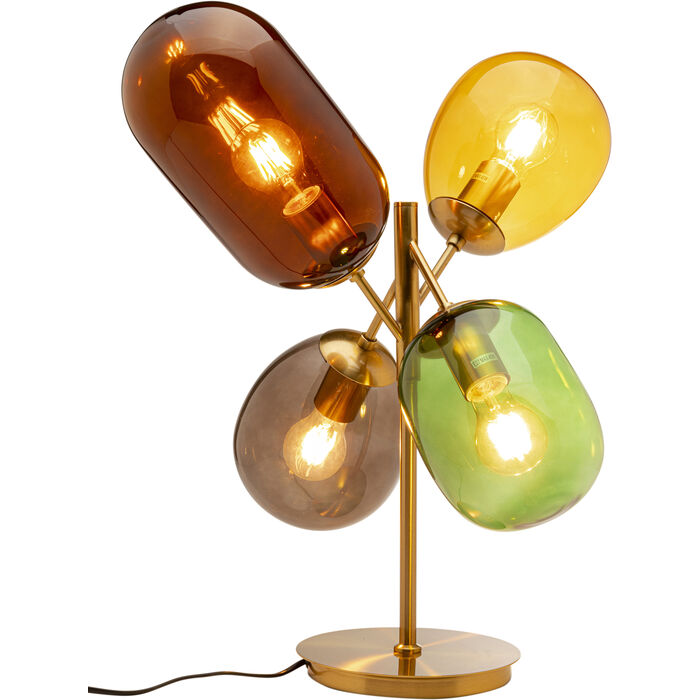 Bloom Kugel – Skulpturale Tischlampe mit Farbglas für stilvolle Räume