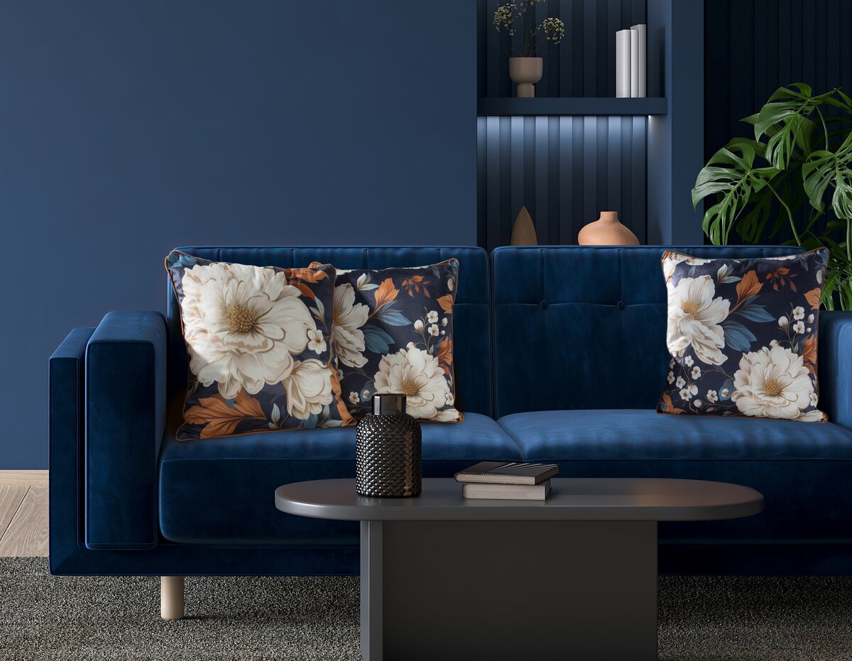 Dekokissen 45x45 cm – Exklusives Design mit Blumendekor