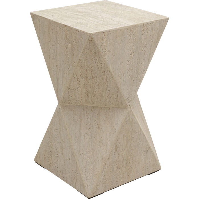 Design-Beistelltisch „Travertino Beige“ – Minimalistische Eleganz in Naturstein-Optik