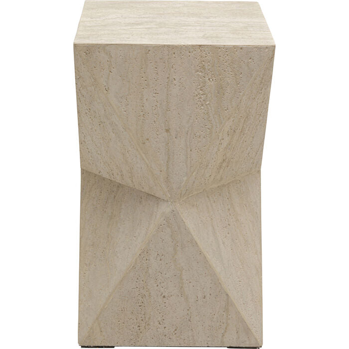 Design-Beistelltisch „Travertino Beige“ – Minimalistische Eleganz in Naturstein-Optik