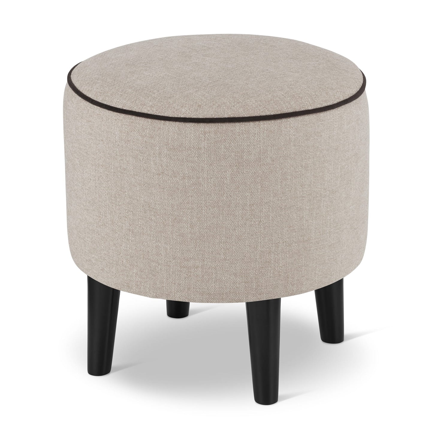 Sessel Tiran Hochwertiger Polsterhocker in Beige – 50 cm Durchmesser für Hotel &amp; Gastronomie