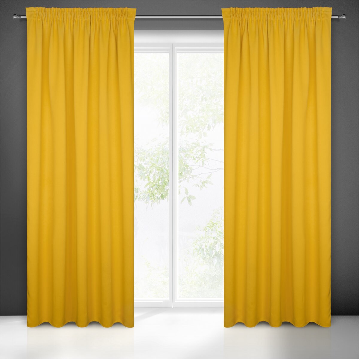 Blackout Gardine in Gelb – elegante Verdunkelungsstoffe für Hotels, Schlafzimmer, Apartments und stilvolle Wohnräume.
