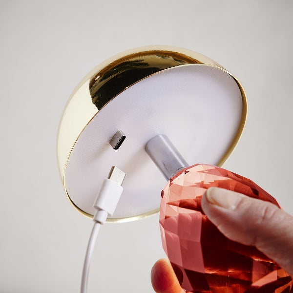Designer LED-Tischleuchte Rot – Luxusleuchte für Hotel, Restaurant und Wohnbereich