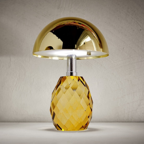 Designer LED-Tischleuchte Gold & Bernstein – Luxusleuchte für Hotel, Restaurant und Wohnbereich