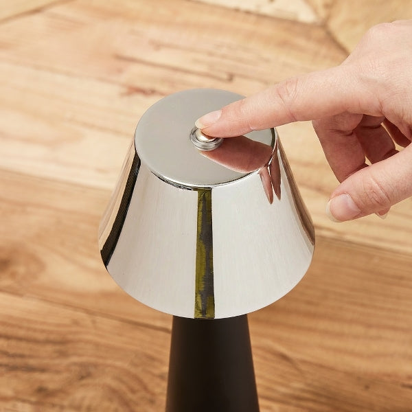Designer LED-Tischleuchte Schwarz Silber – Luxusleuchte für Hotel, Restaurant und Wohnbereich