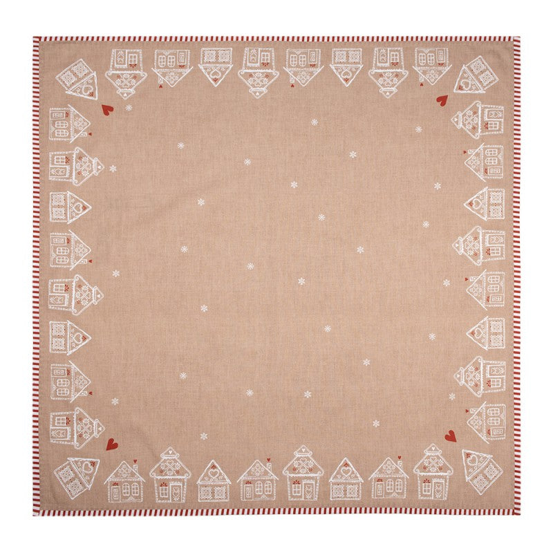Braune Baumwoll-Tischdecke 100x100 cm | Landhaus Hotel Tischwäsche
