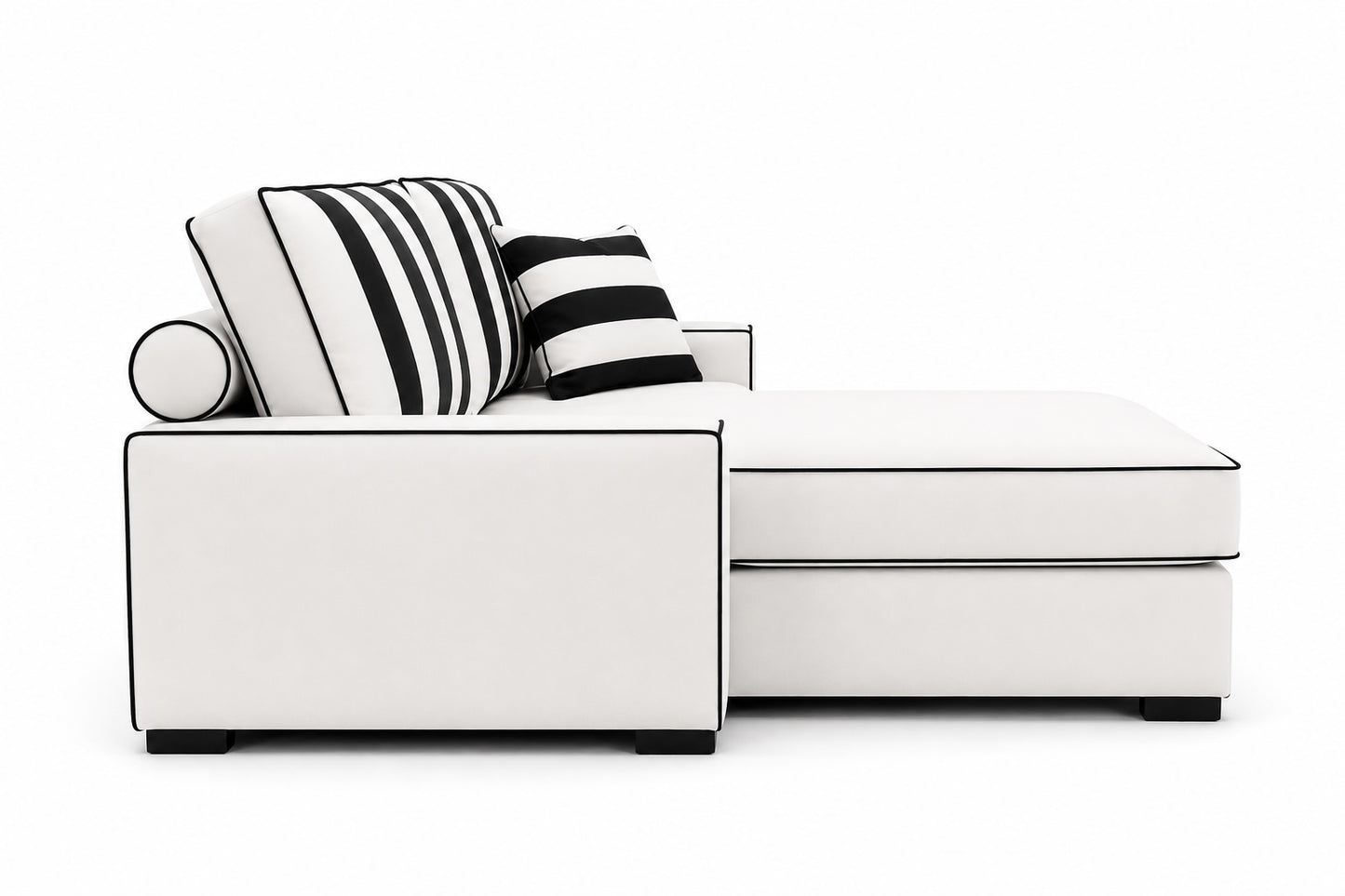 Hotel-Schlafsofa mit eleganter Ecklösung in Schwarz Weiss – Stil &amp; Funktionalität für höchste Ansprüche.