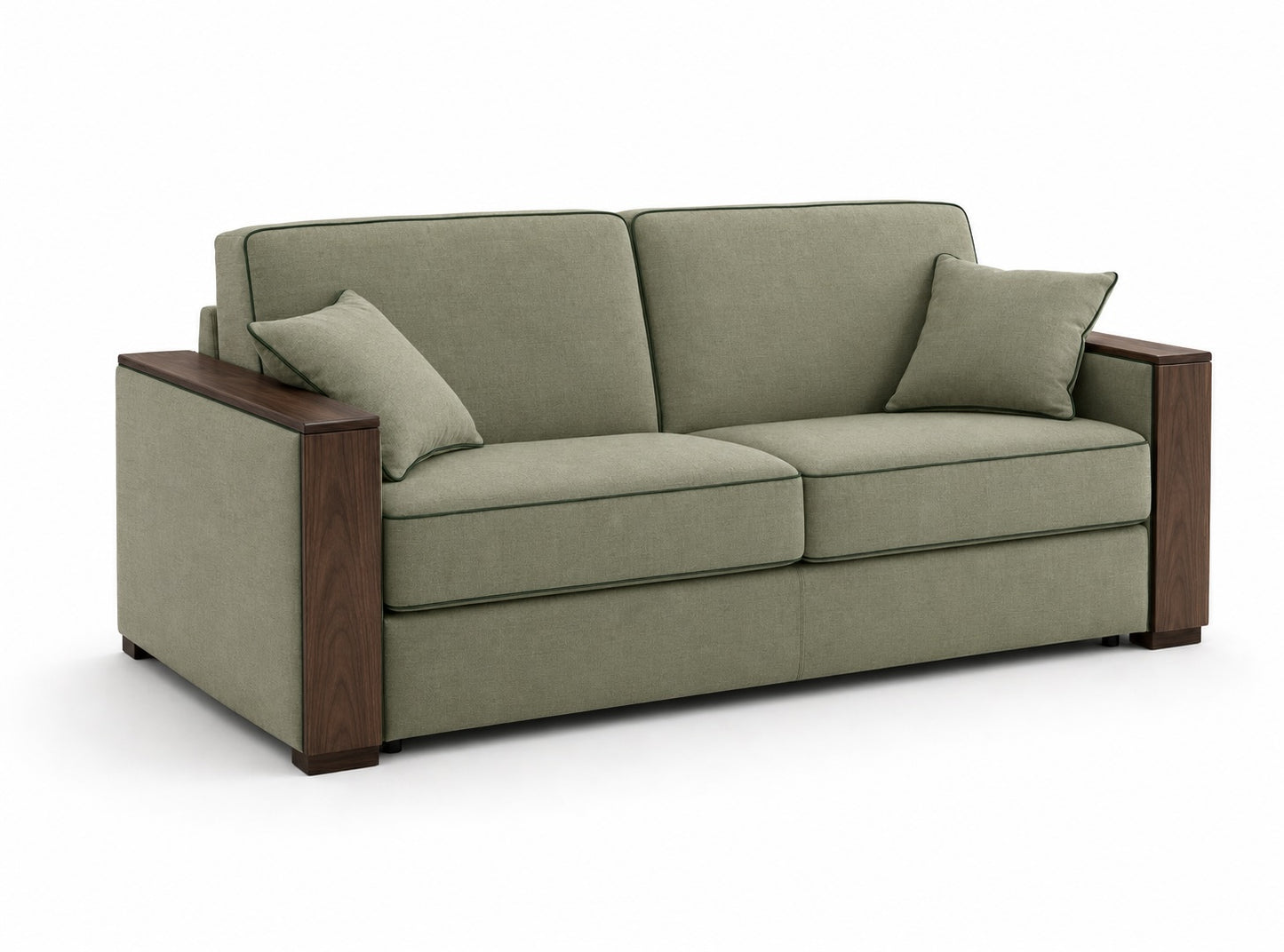 Hochwertiges Schlafsofa – Modernes Design mit Holz-Armlehnen für Hotel - Gastronomie