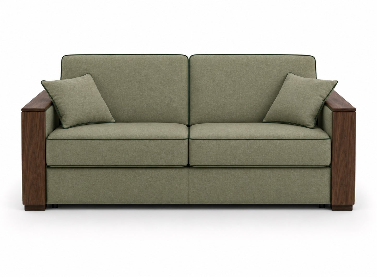 Hochwertiges Schlafsofa – Modernes Design mit Holz-Armlehnen für Hotel - Gastronomie