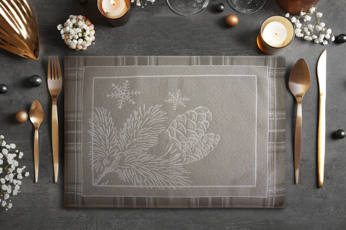 Dunkelbeiges Tischset 35 x 45 cm – elegante Weihnachts-Tischdekoration für Hotels & Gastronomie
